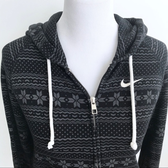 Nike | Black & Grey Zip Up Hoodie - Picture 2 of 8